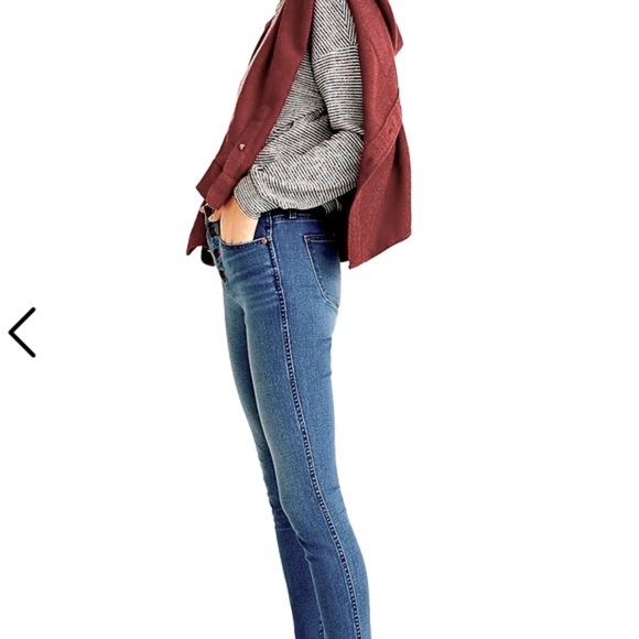 Madewell Like New 10" High Rise Skinny Jeans Button Fly with Raw Hem Size 27 - Picture 2 of 9